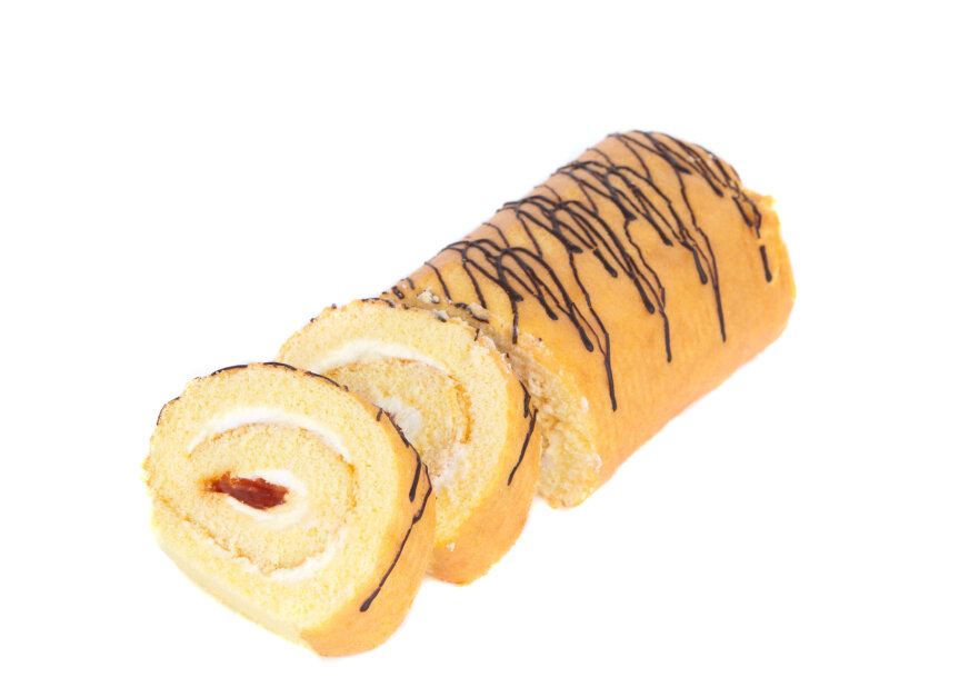 roll with cream isolated on white background